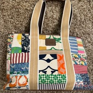 Coach Multicolor Patchwork Tote Bag
